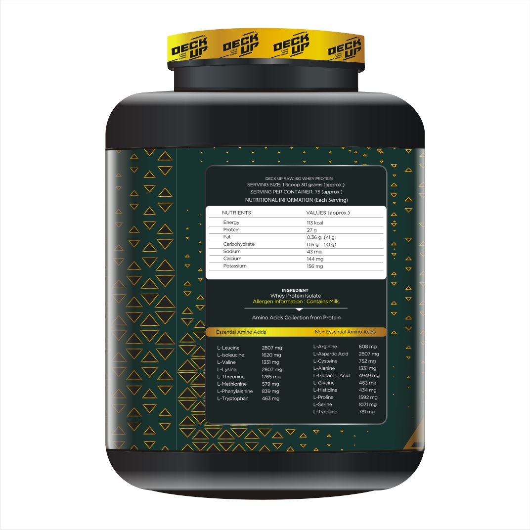 Deck Up Raw Iso Whey 5 Lb Side
